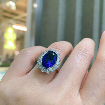 NEW ARRIVALS - Charming Lab Tanzanite Sapphire Gemstone Lab Diamond Fine Jewelry Sets - The Jewellery Supermarket